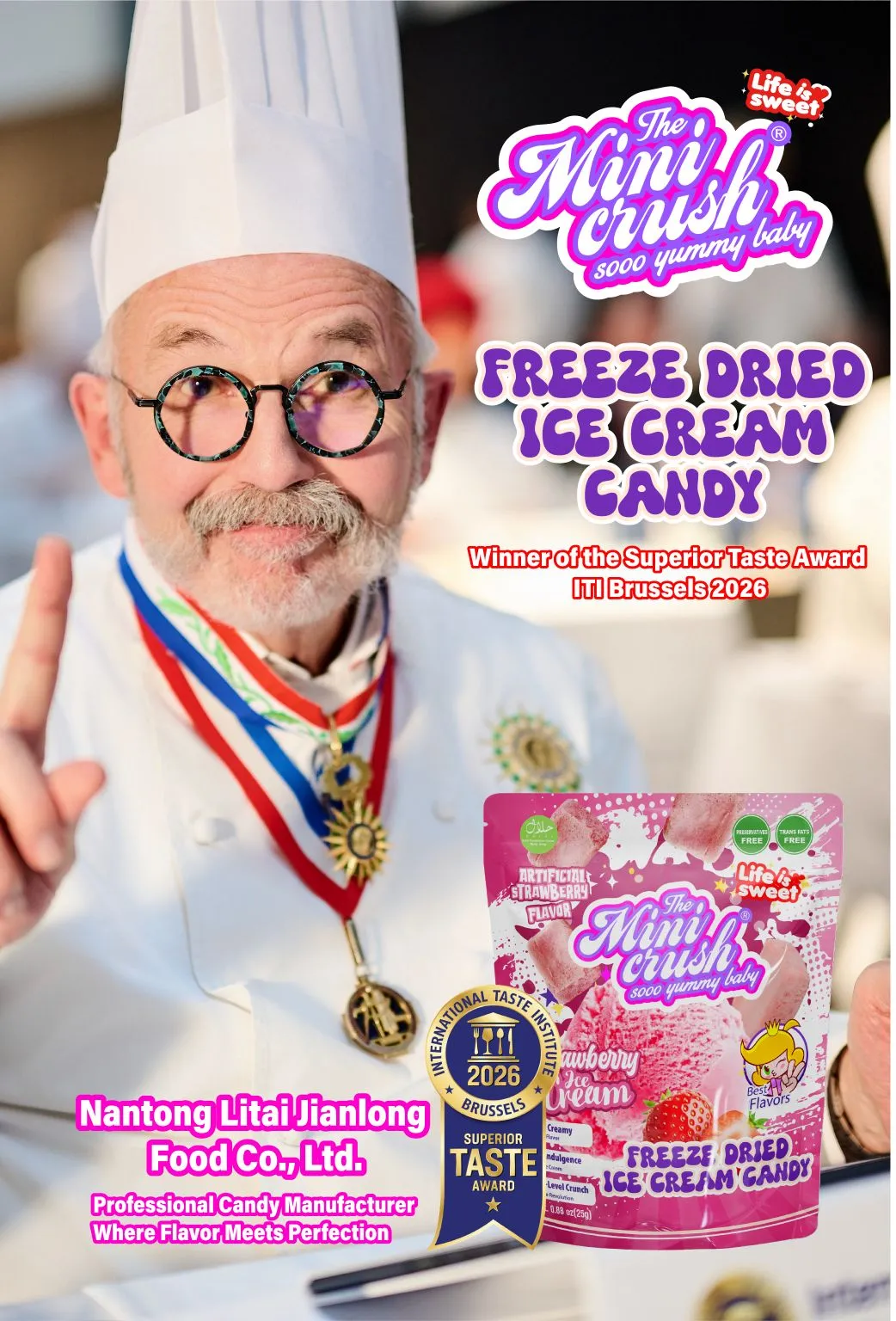 Strawberry Freeze-Dried Ice Cream